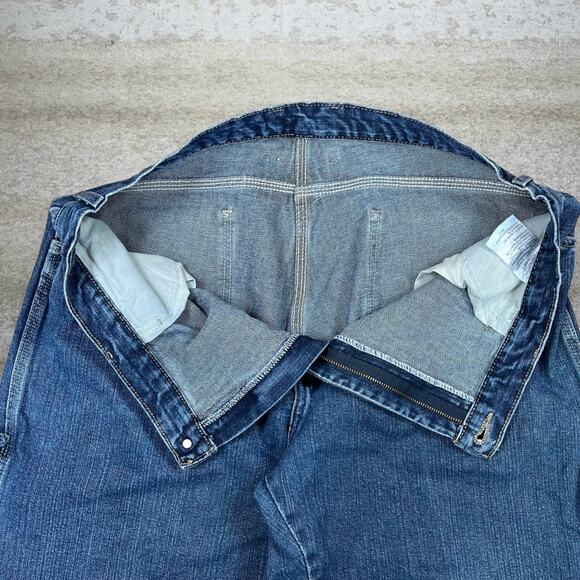 Vintage Dickies Carpenter Jeans Dark Wash Work Wear Denim Red Label Baggy 90s - Picture 4 of 5